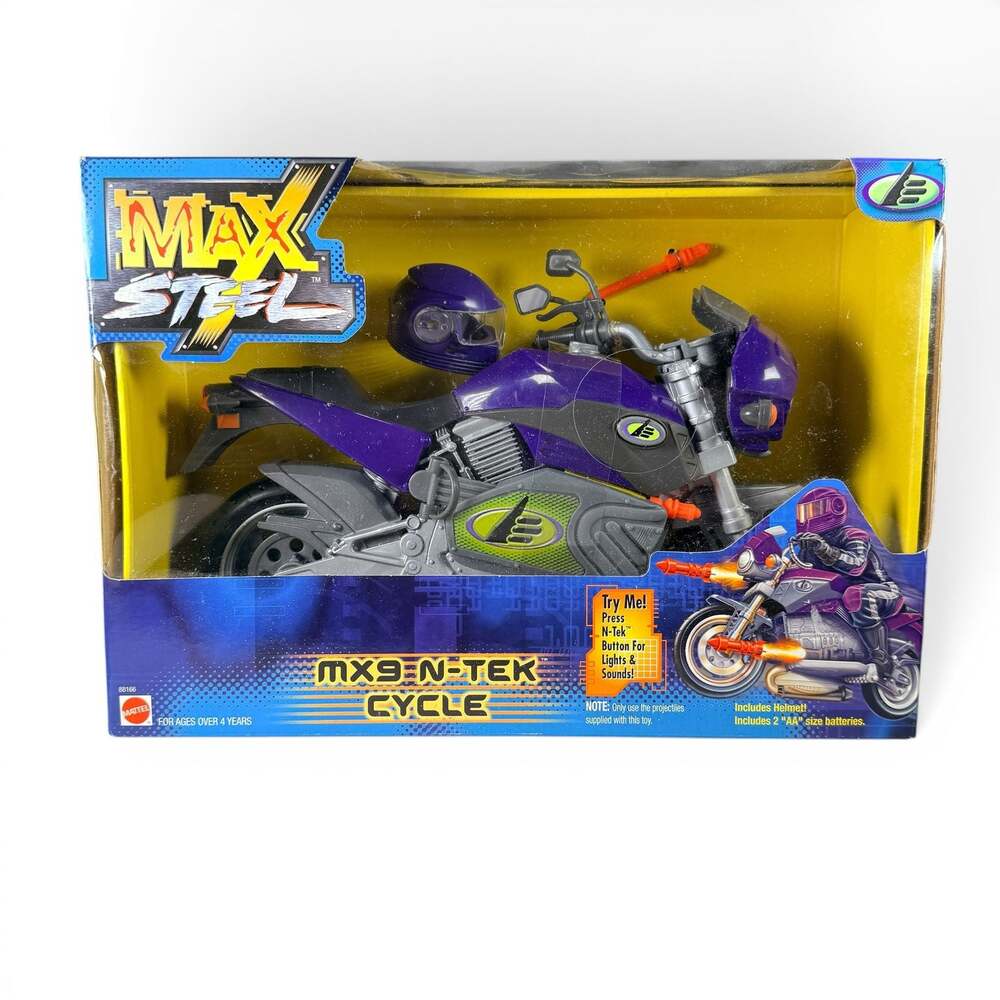 Vintage 2000 Mattel Max Steel MX9 N-TEK Cycle Action Figure Vehicle